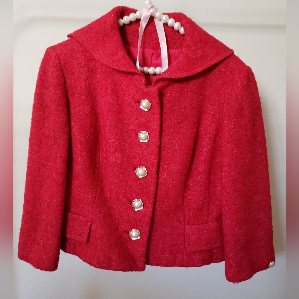 Women's Red Wool Jacket